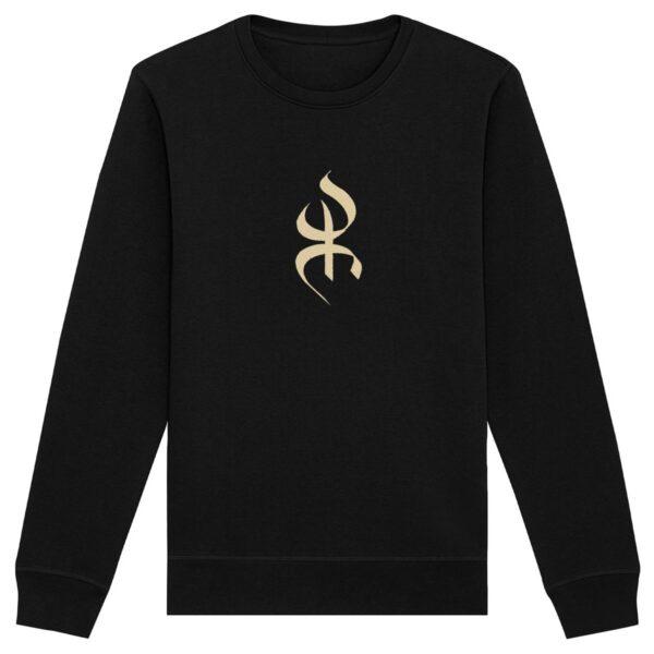 pull avec le symbole berbère amazigh YAZ , symbole du peuple libre amazigh, par azamoul mode et accessoires berbères de couleur noir