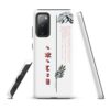 coque pour samsung solide mettant en valeur des symboles de l'identité Amazigh à travers l'alphabet tifinagh et une branche de l'olivier symbole de durabilité et solidité et la montagne djurdjura de la kabylie en algérie