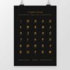 Affiche murale de l'alphabet berbère, Tifinagh, de couleur noire par Azamoul mode et accessoires berbères amazigh