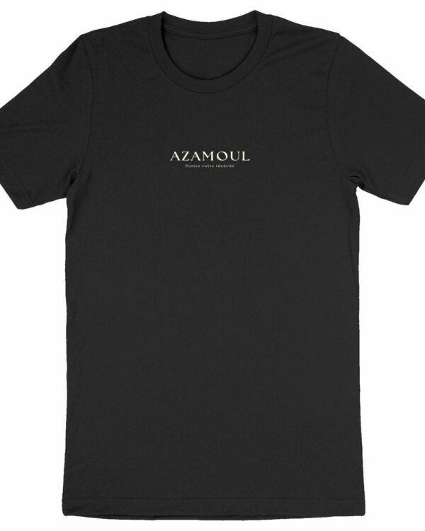 tshirt_AZAMOUL_symbole_en_amazigh_pour_homme_couleur_noir T-shirt Portez Votre Identité pour Homme et écrit azamoul qui signifie symbole ne langue berbère amazigh, par azamoul mode et accessoires berbères couleur noir