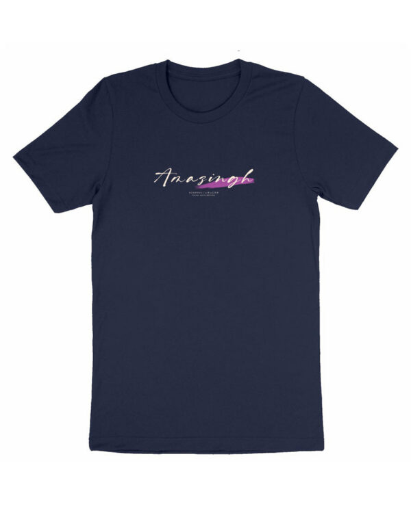 tshirt_amazingh_amazigh_couleur_bleu_marine_pour_femme_et_homme T-shirt bleu marine Amazingh amazigh par Azamoul mode et accessoires berbères