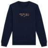 pull Azamul Tifinagh pour homme est en 100% coton biologique premium . Son design unique, avec le mot AZAMUL écrit en tifinagh, met en valeur la culture berbère amazigh par azamoul mode et accessoires berbères couleur bleu marine